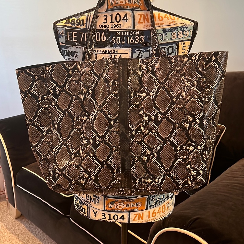 Zara Faux snakeskin tote